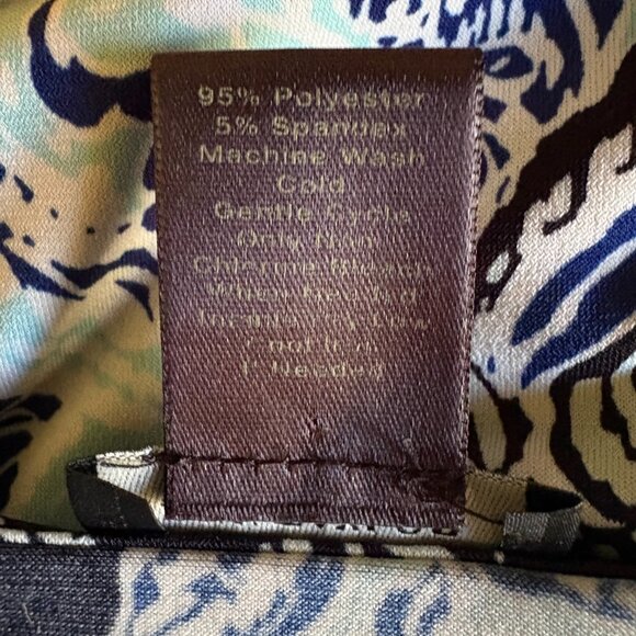 Ann Taylor - S/S Keyhole Neckline Pullover –XL - Navy with Turquoise/White print - Picture 4 of 4